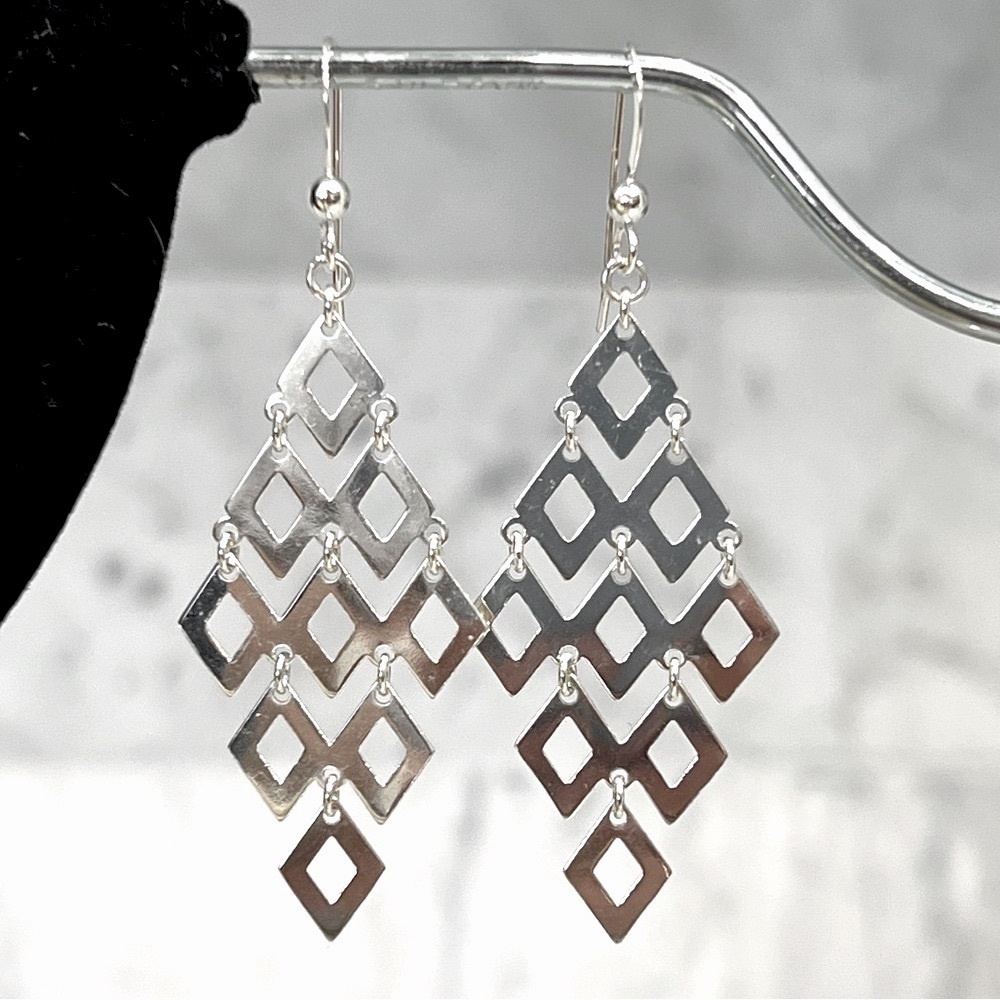 Elegant Sterling Silver Chandelier Earrings